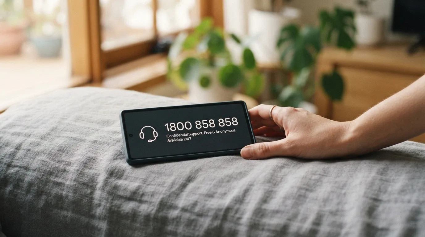 A phone showing the number 1800 858 858 beside a headset icon