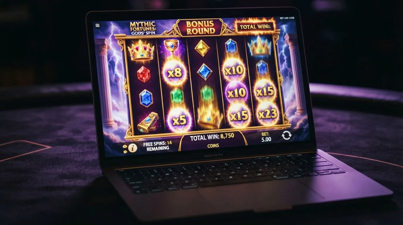 The Gates of Olympus reels showing Zeus and multiplier orbs during a bonus round