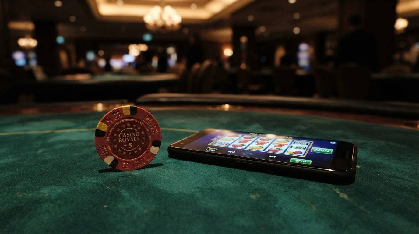 A ranked-list comparison graphic showing ten casino name cards with colour-coded KYC-severity indicators and licence-status labels beneath each one