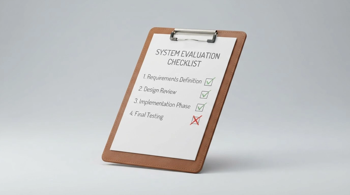 A checklist graphic with ticked boxes for ACMA licence-register verification, KYC-threshold testing, bonus-term analysis and withdrawal-speed measurement, with a cross through “Australian casino licence” beneath